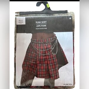 Amscan Women's Red Plaid Punk Mini Skirt Halloween Cosplay Costume - S/M NEW